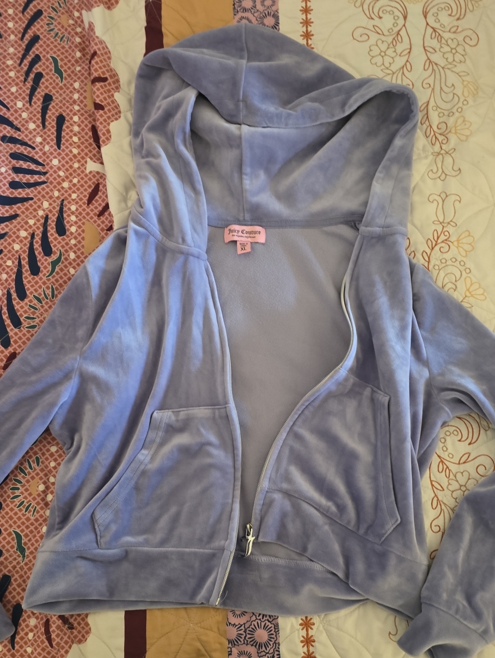 Juicy Couture Lavender Velour Zip Hoodie